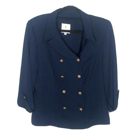 Fattaneh Bahari VTG Blazer Plus Size 18 Navy - Picture 1 of 9